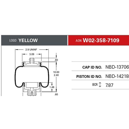 Firestone Air Spring, Cab Suspension, Sleeve Style W023587109